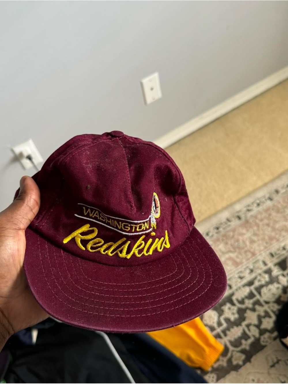 NFL Kids Burgundy and Yellow Washington Redskins Embroidered Cap